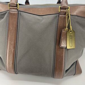 Coach Gray and Brown Duffel Bag